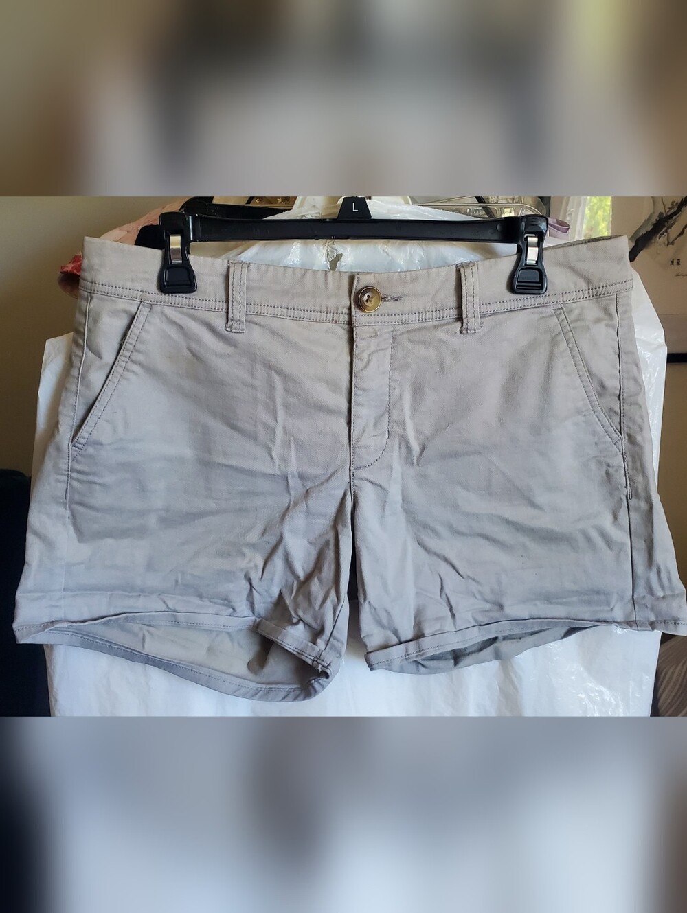 Classic American Eagle Chino Shorts in Light Grey